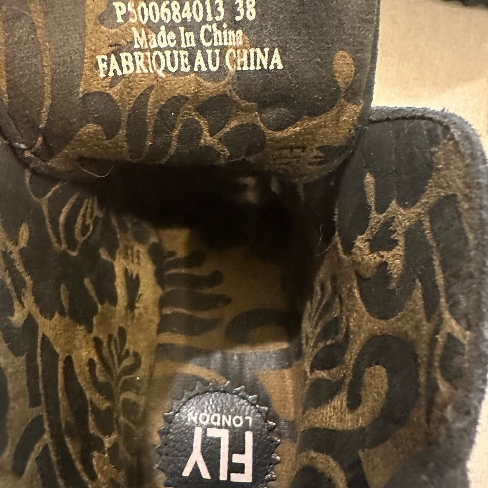 Fly London Black & Brown Leopard-Print Wedge Sneakers - Picture 4 of 4